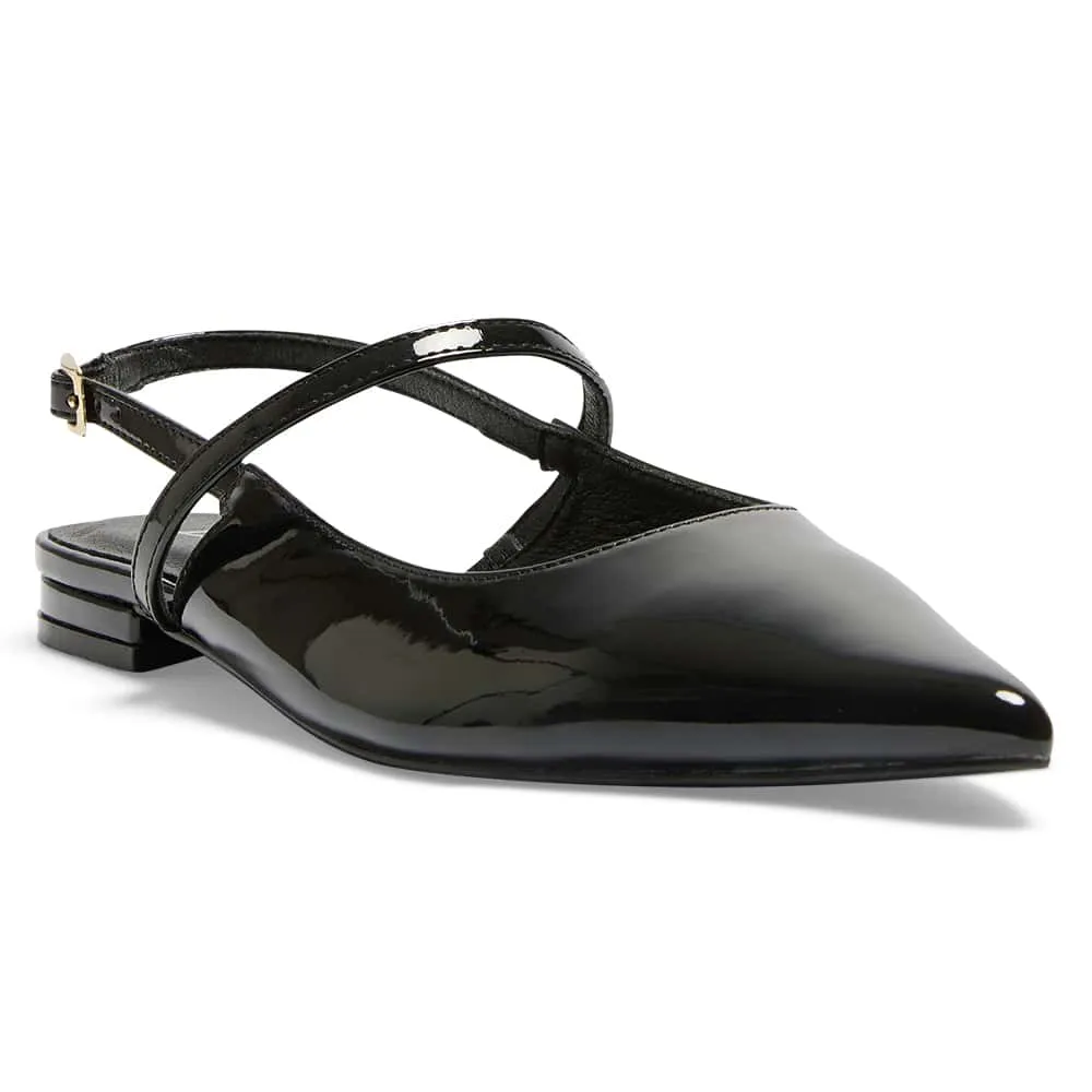 Katie Flat in Black Patent