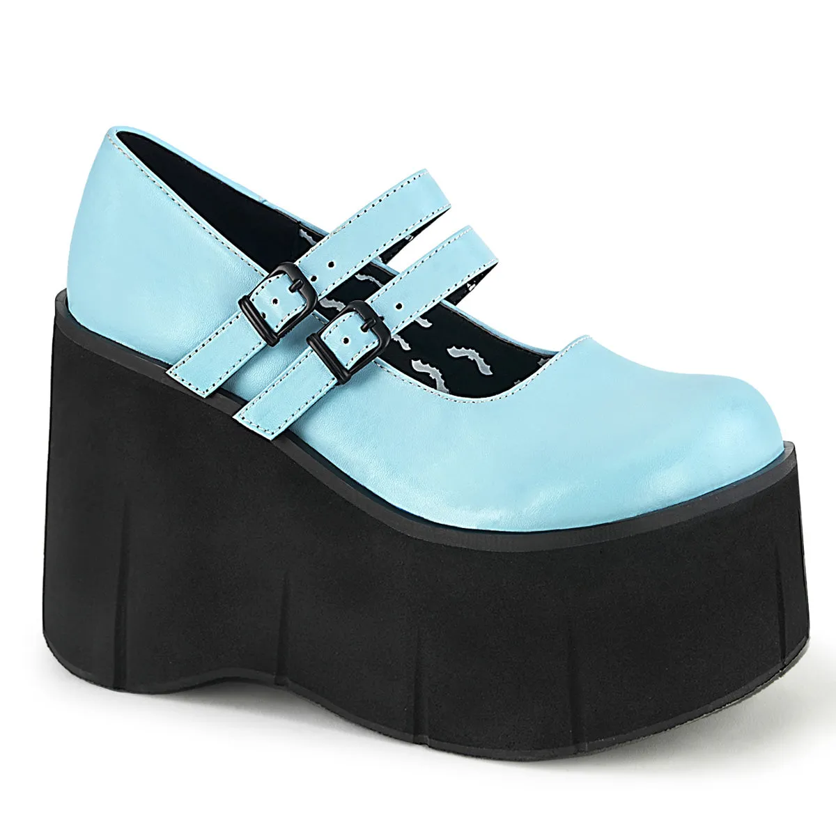 KERA-08 DemoniaCult Baby Blue Vegan Leather Sexy Women's Heels & Platform Shoes (Alternative Footwear)
