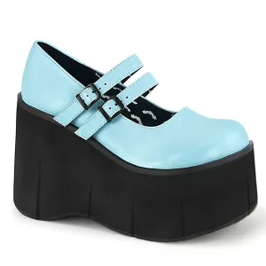 KERA-08 DemoniaCult Baby Blue Vegan Leather Sexy Women's Heels & Platform Shoes (Alternative Footwear)