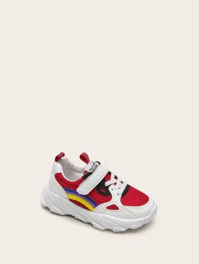 Kids Color Block Hook-and-loop Fastener Strap Sneakers- FDs