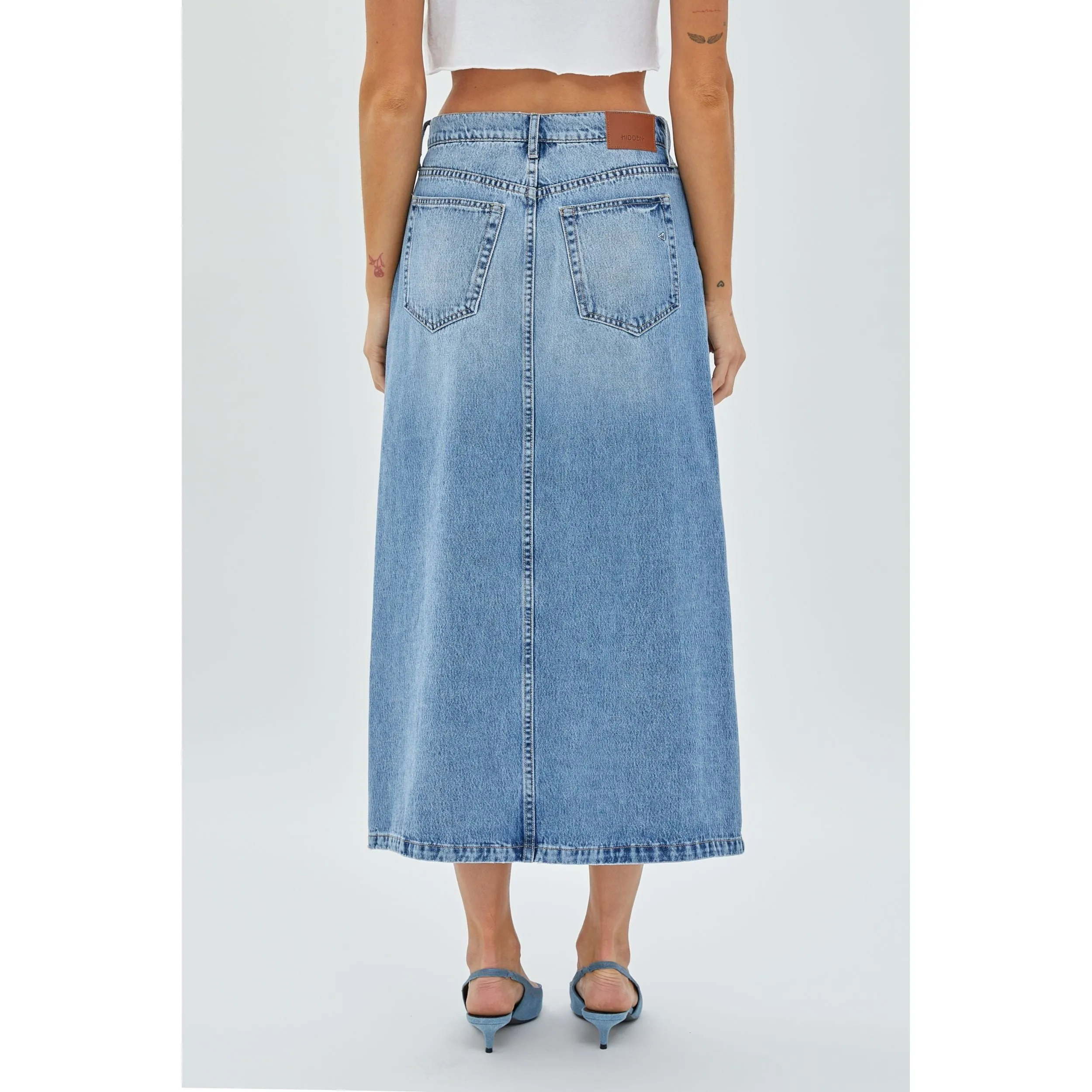 Kris Crossover Denim Skirt
