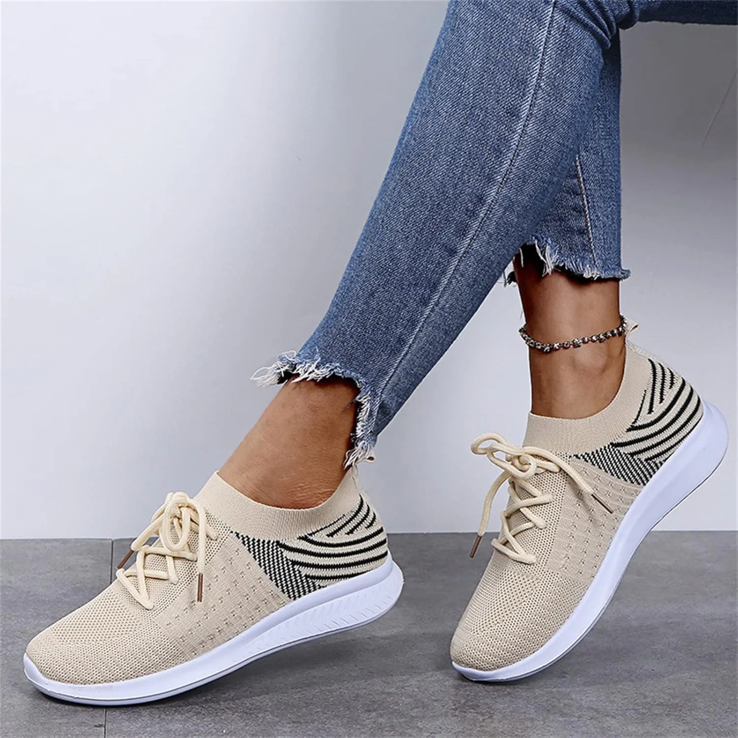 Lausiuoe Shoes For Women Sneakers Fashion Slip On Canvas Loafers Casual Classic Lightweight Comfort Flat Walking Shoes