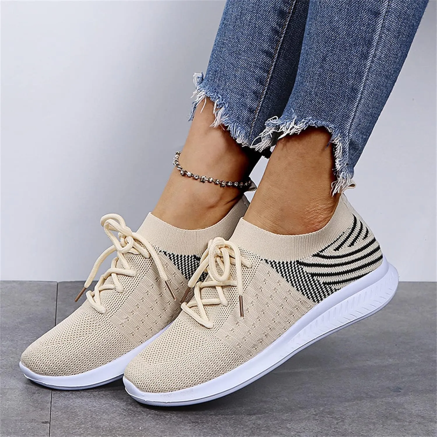 Lausiuoe Shoes For Women Sneakers Fashion Slip On Canvas Loafers Casual Classic Lightweight Comfort Flat Walking Shoes