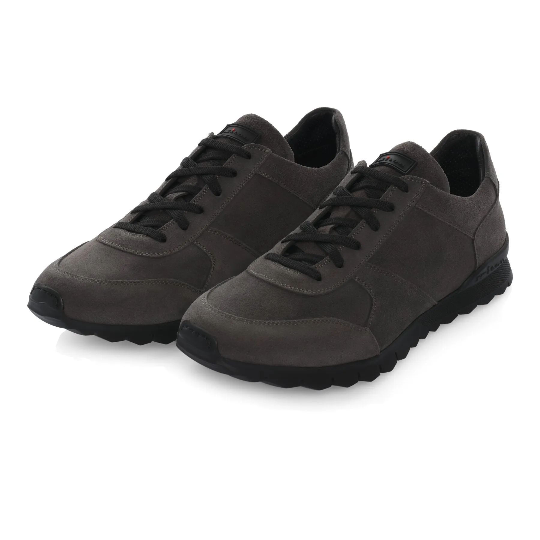 Logo Leather Sneakers in Grey
