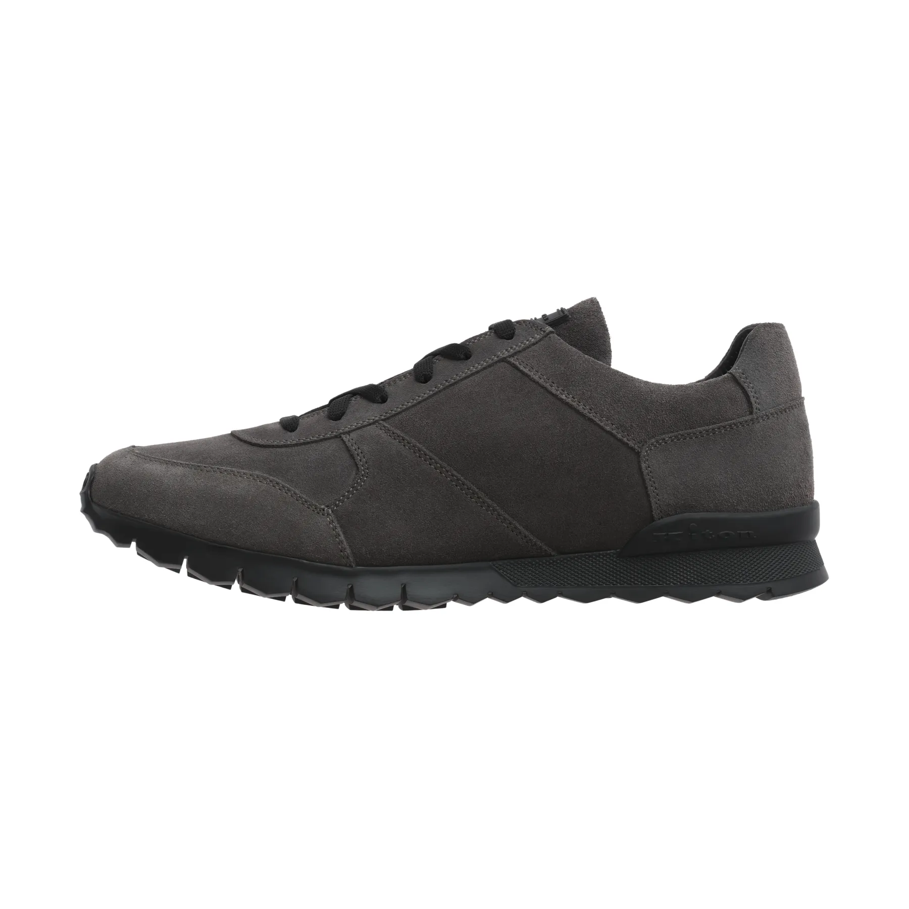 Logo Leather Sneakers in Grey