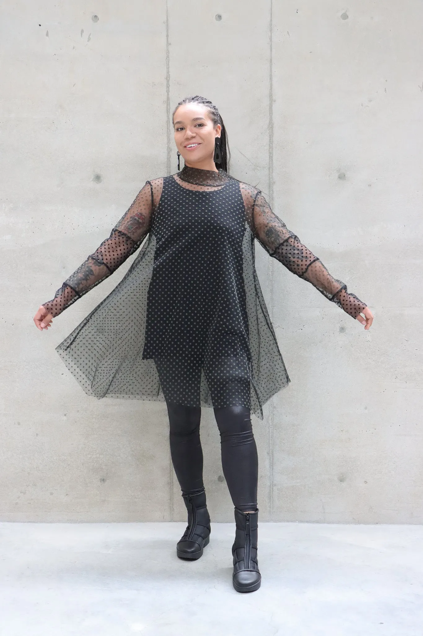 LUUKAA Dotted Mesh Tunic