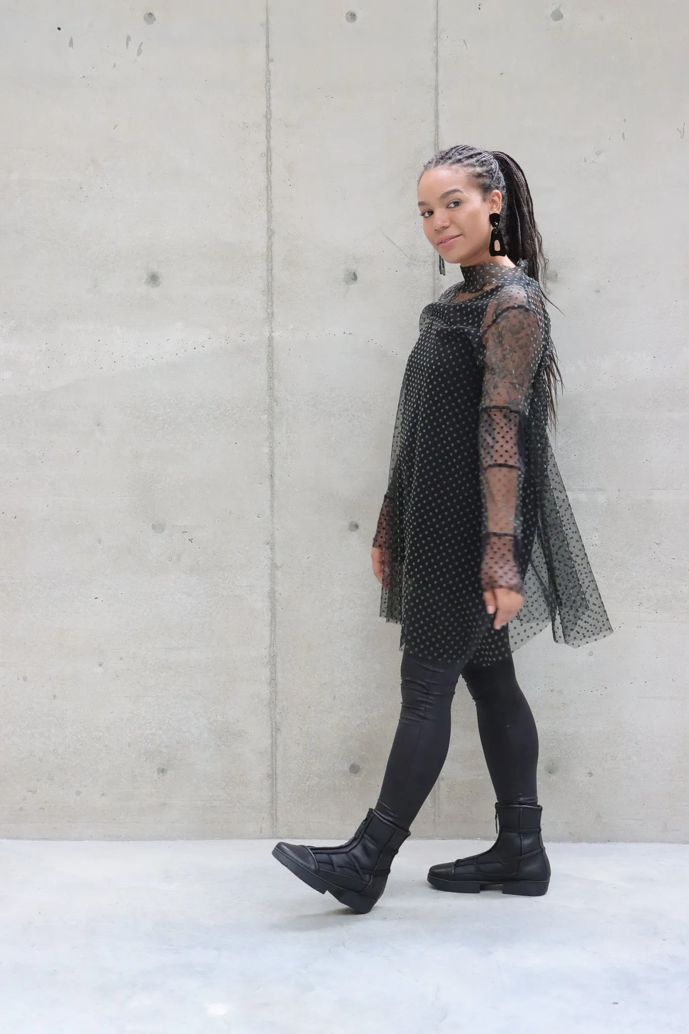 LUUKAA Dotted Mesh Tunic