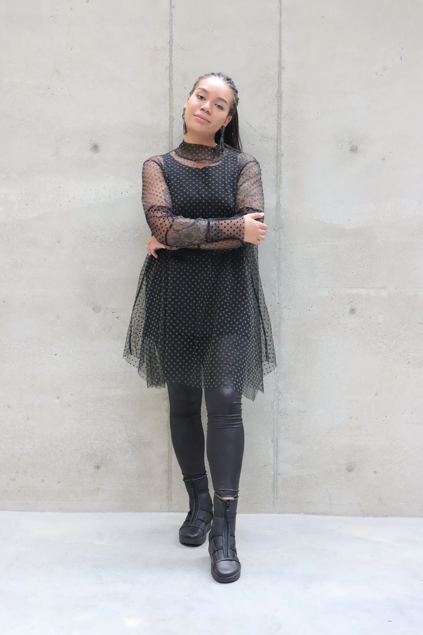 LUUKAA Dotted Mesh Tunic