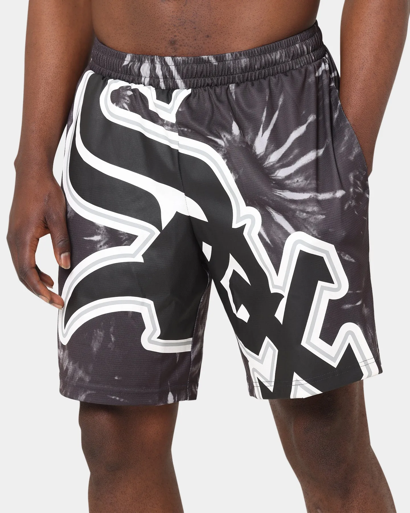 Majestic Athletic Chicago White Sox Tie Dye Big Face Shorts Black Dye
