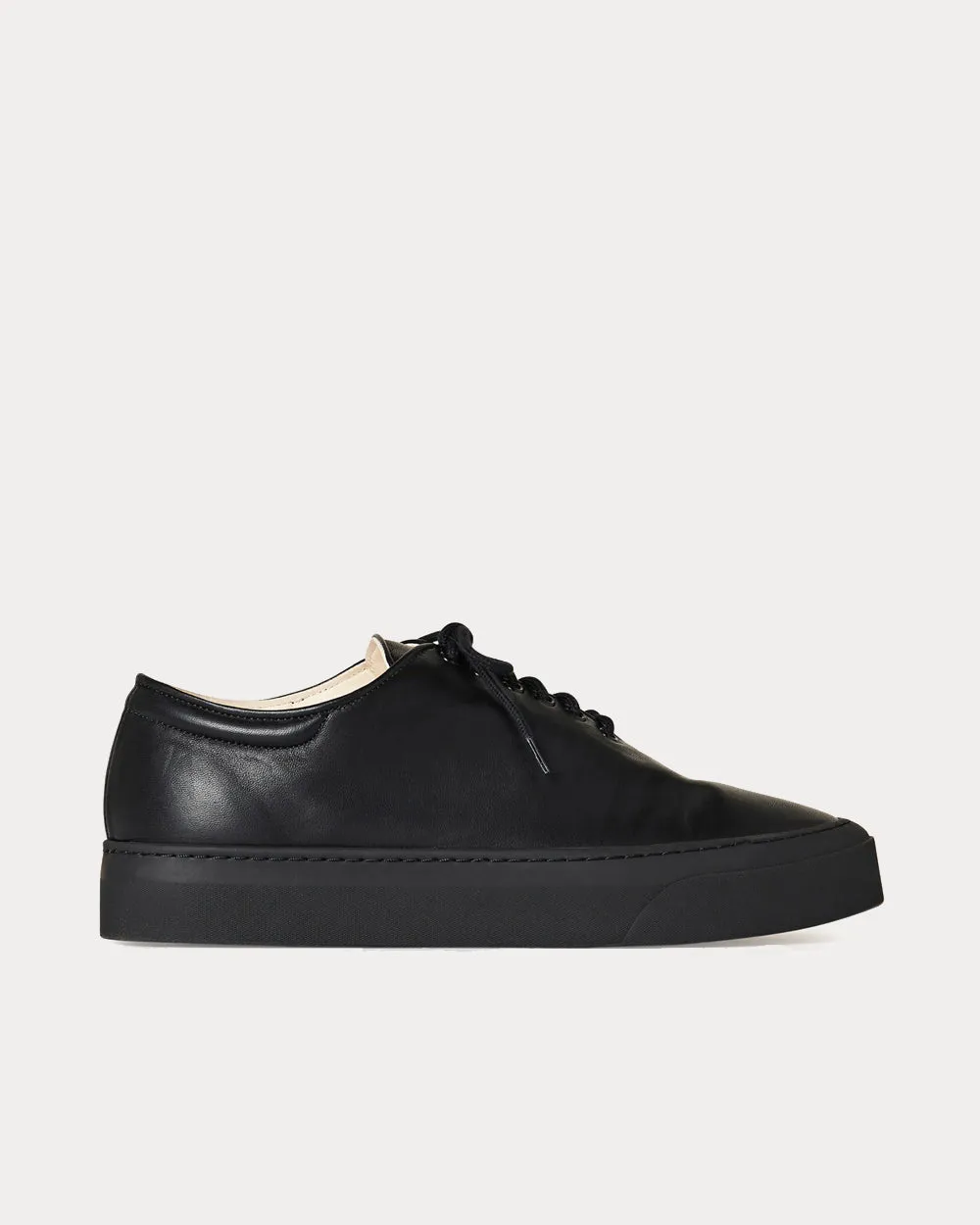 Marie H Lace-Up Black Low Top Sneakers