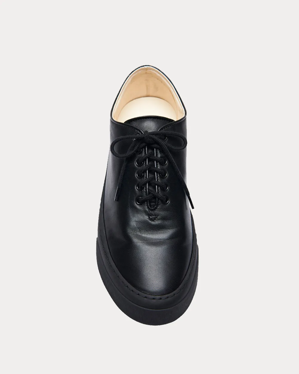 Marie H Lace-Up Black Low Top Sneakers