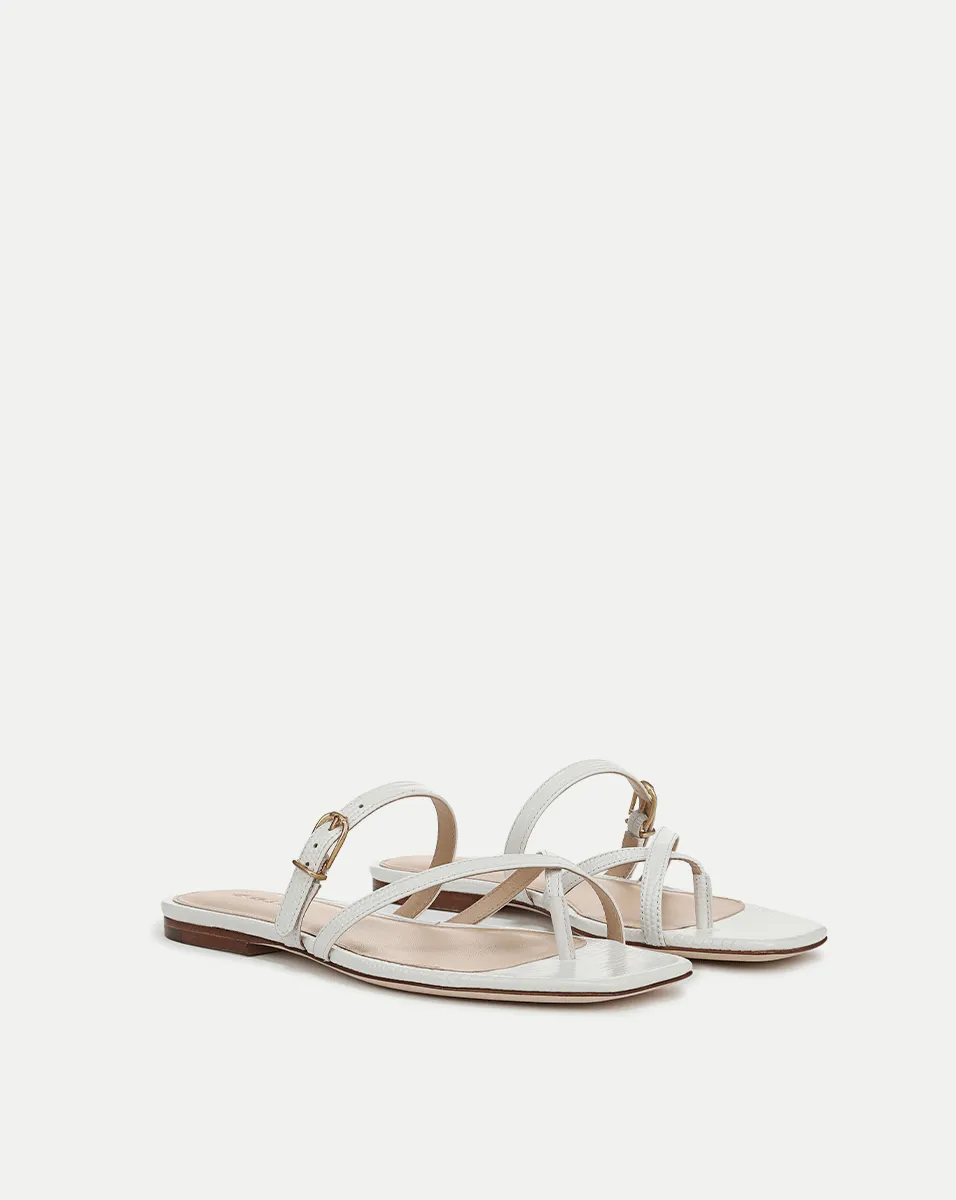 Marthe Embossed Leather Sandal