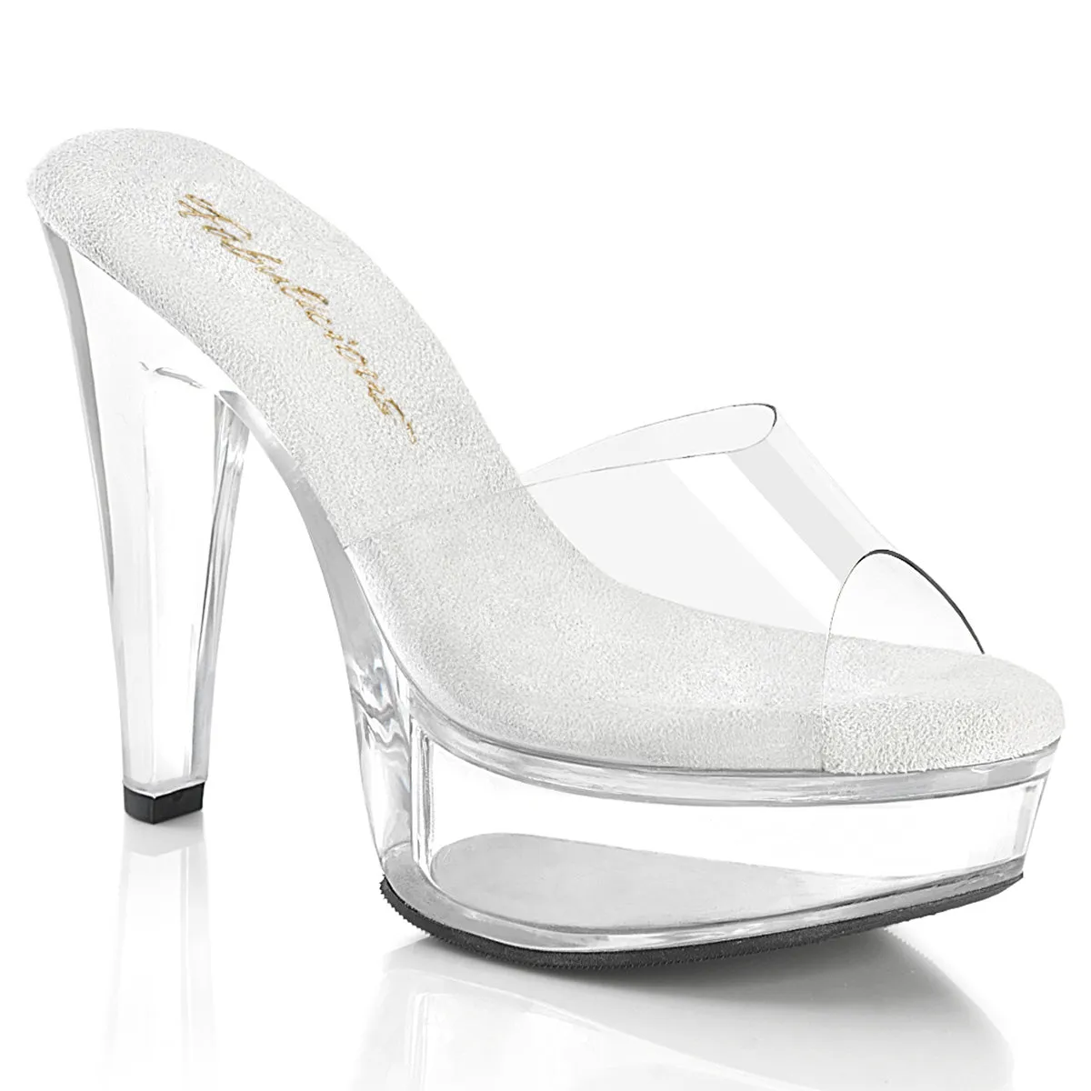 MARTINI-501 Fabulicious Clear Chunky Pole Dancing Shoes.