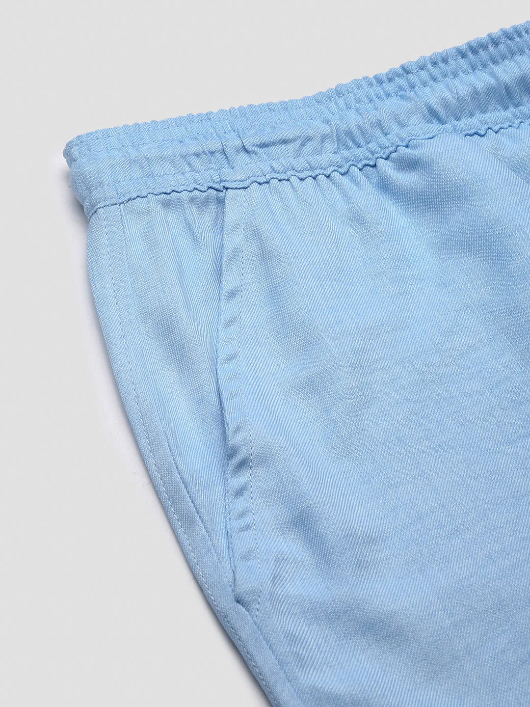 Men Solid Blue Co Ords Set