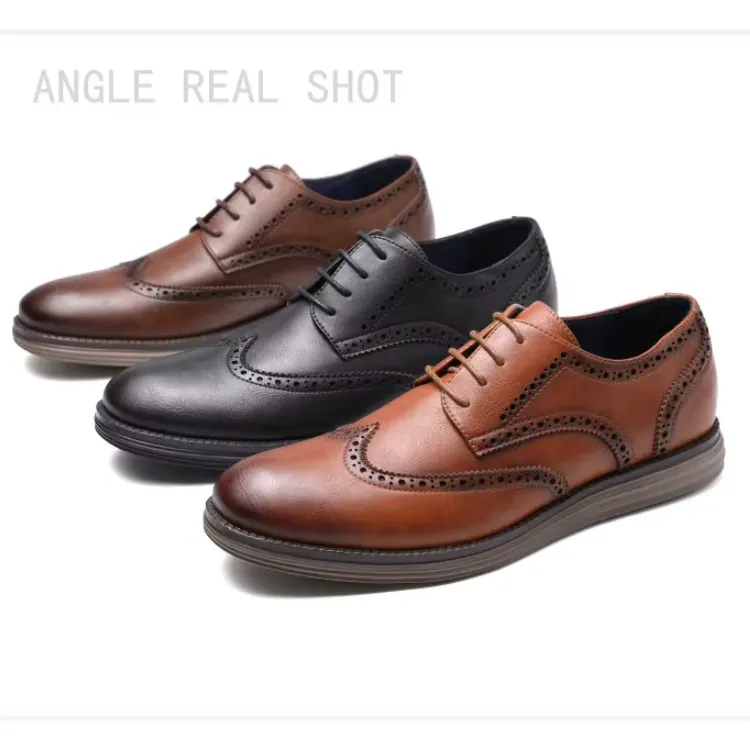 Men's Casual Oxford Vegan Leather Shoes with Wingtip | Eco-Friendly Materials