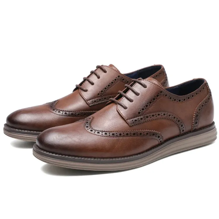 Men's Casual Oxford Vegan Leather Shoes with Wingtip | Eco-Friendly Materials