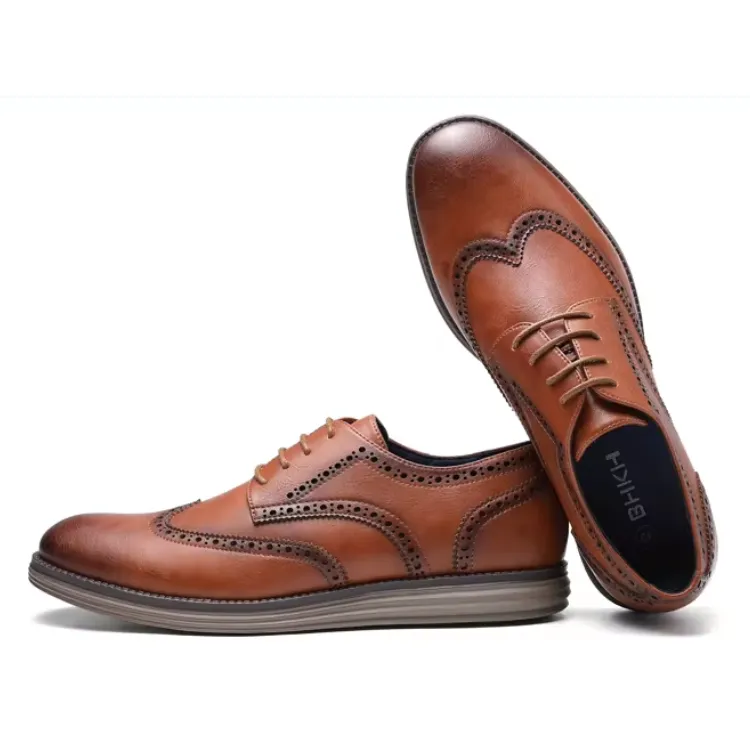 Men's Casual Oxford Vegan Leather Shoes with Wingtip | Eco-Friendly Materials