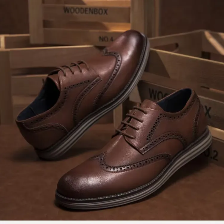 Men's Casual Oxford Vegan Leather Shoes with Wingtip | Eco-Friendly Materials