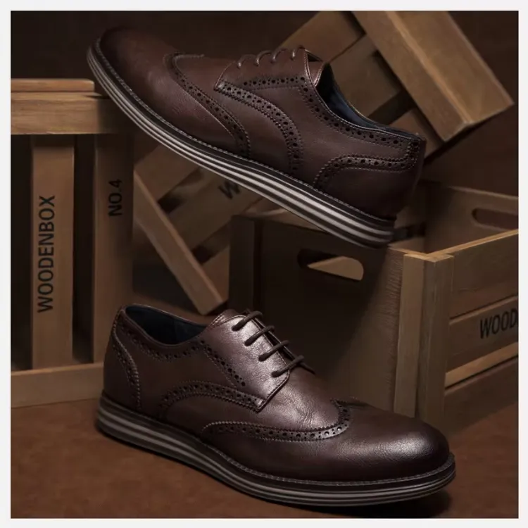 Men's Casual Oxford Vegan Leather Shoes with Wingtip | Eco-Friendly Materials