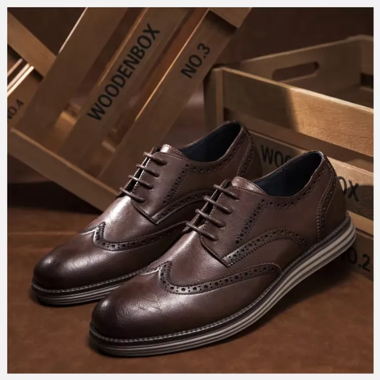 Men's Casual Oxford Vegan Leather Shoes with Wingtip | Eco-Friendly Materials