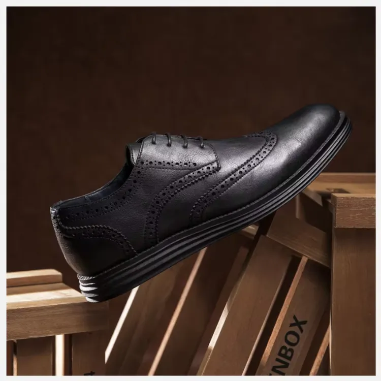 Men's Casual Oxford Vegan Leather Shoes with Wingtip | Eco-Friendly Materials