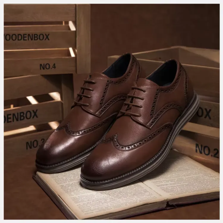 Men's Casual Oxford Vegan Leather Shoes with Wingtip | Eco-Friendly Materials