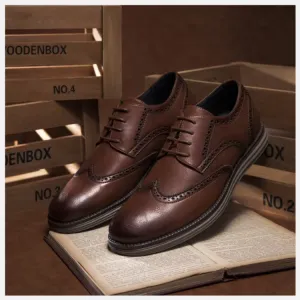 Men's Casual Oxford Vegan Leather Shoes with Wingtip | Eco-Friendly Materials
