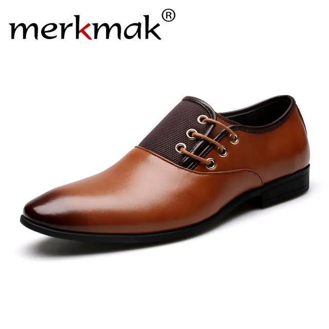 Men's Flats Shoes Fashion Split Leather Business Shoes