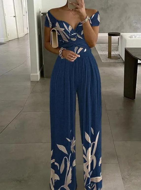 Mila - Casual Wide Leg Jumpsuit Met Trendy Print En Comfort