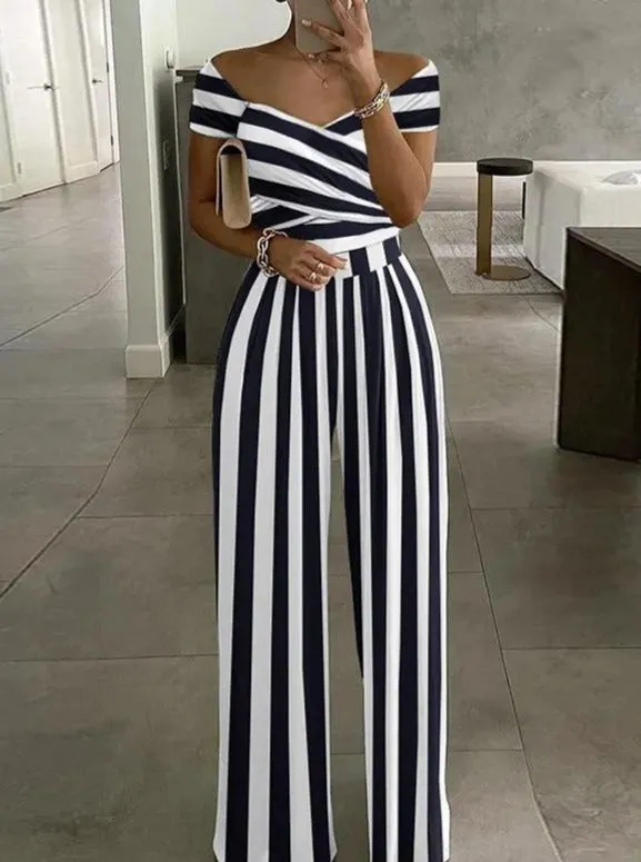 Mila - Casual Wide Leg Jumpsuit Met Trendy Print En Comfort