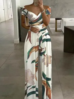 Mila - Casual Wide Leg Jumpsuit Met Trendy Print En Comfort