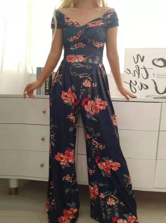 Mila - Casual Wide Leg Jumpsuit Met Trendy Print En Comfort