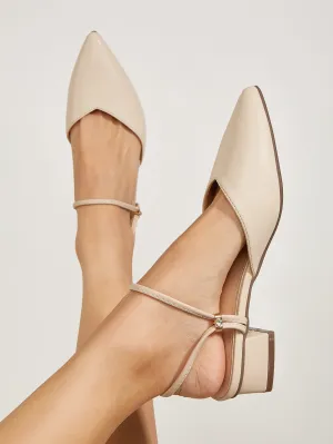 Minimalist Point Toe Slingback Mules