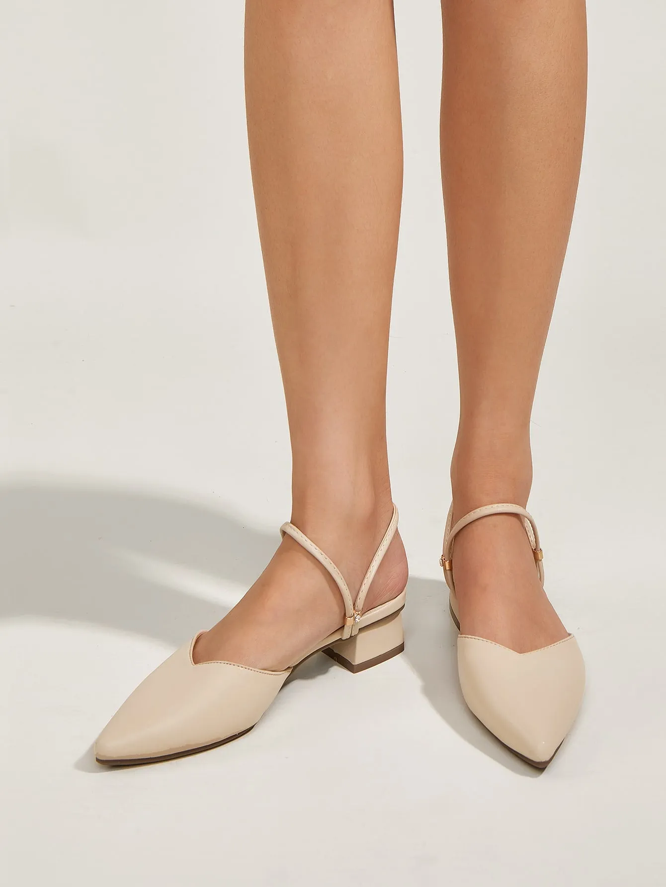 Minimalist Point Toe Slingback Mules