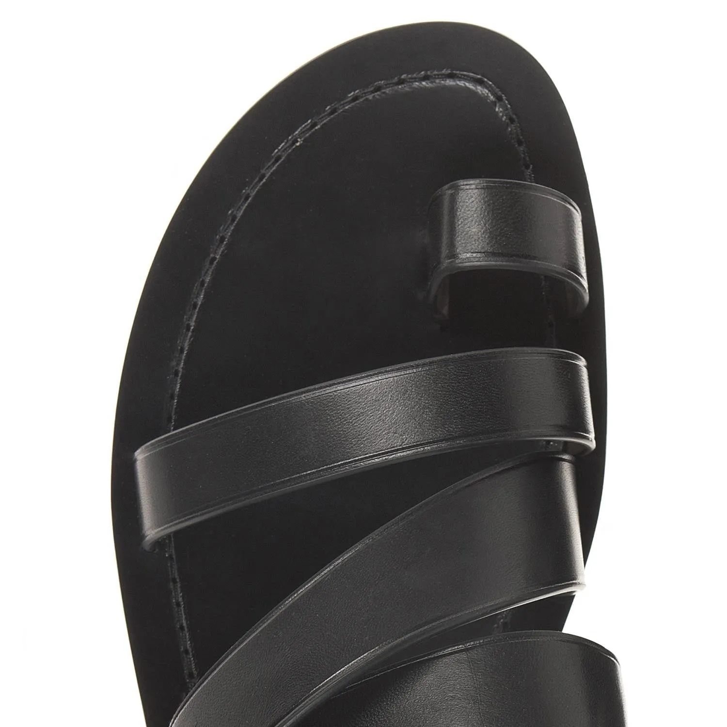 MULTI STRAP LEATHER SLIDE