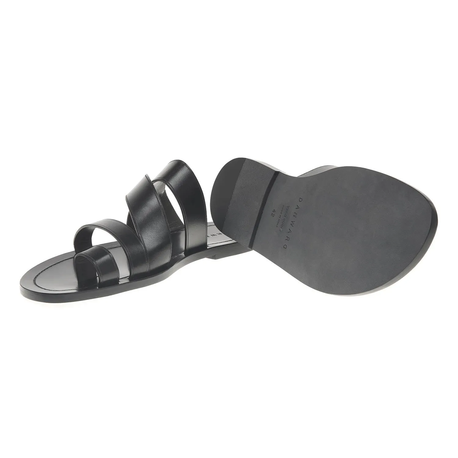MULTI STRAP LEATHER SLIDE