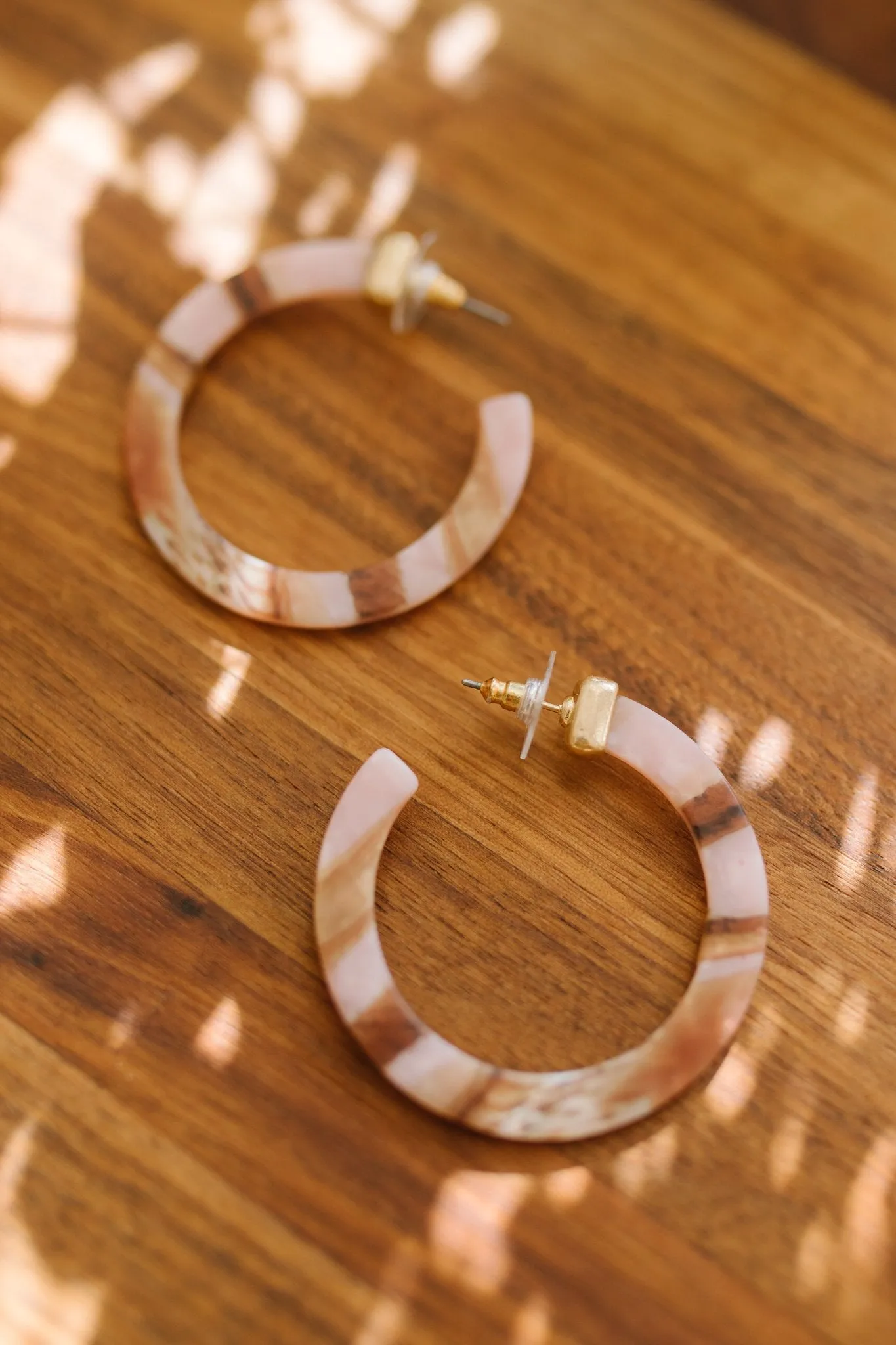 Pink Hoop Earrings