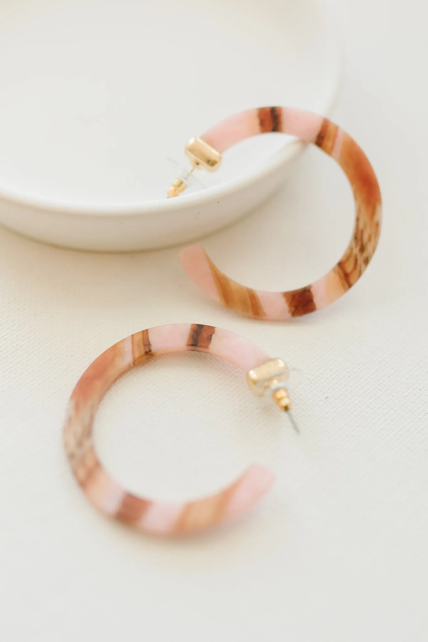 Pink Hoop Earrings