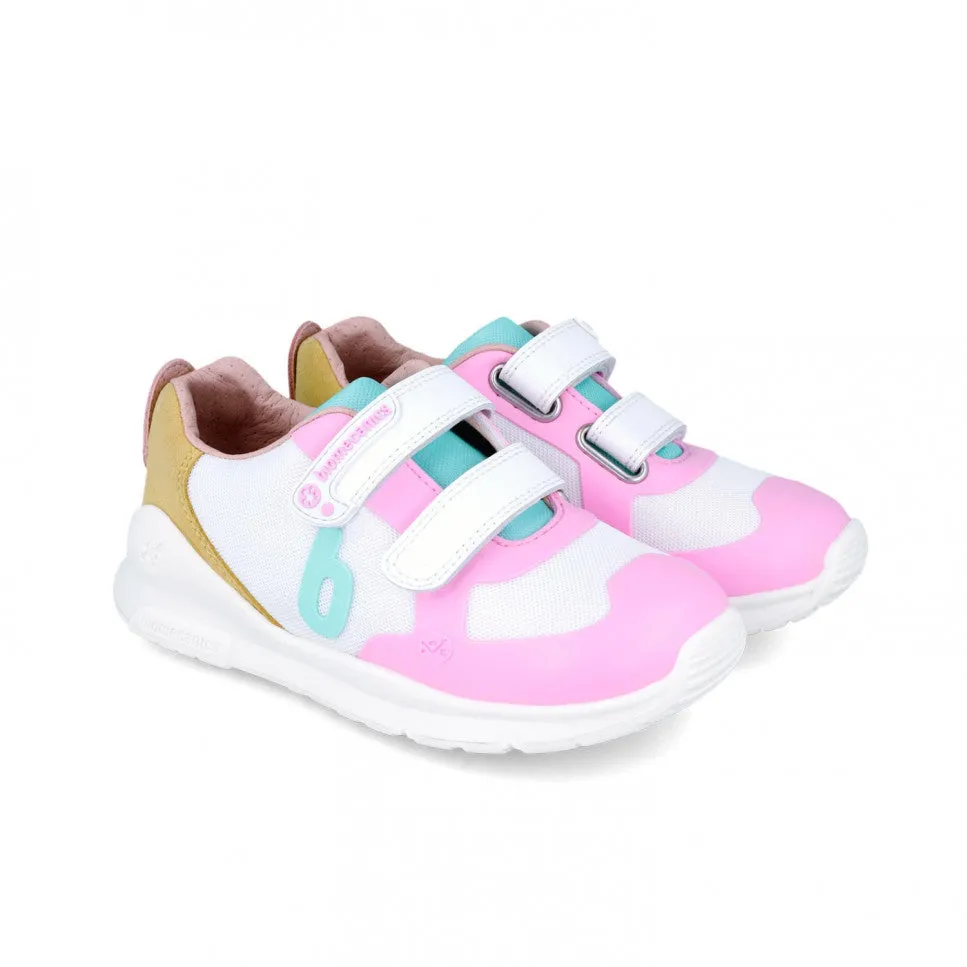 Pink, white, aqua detail sneakers