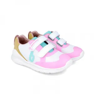 Pink, white, aqua detail sneakers