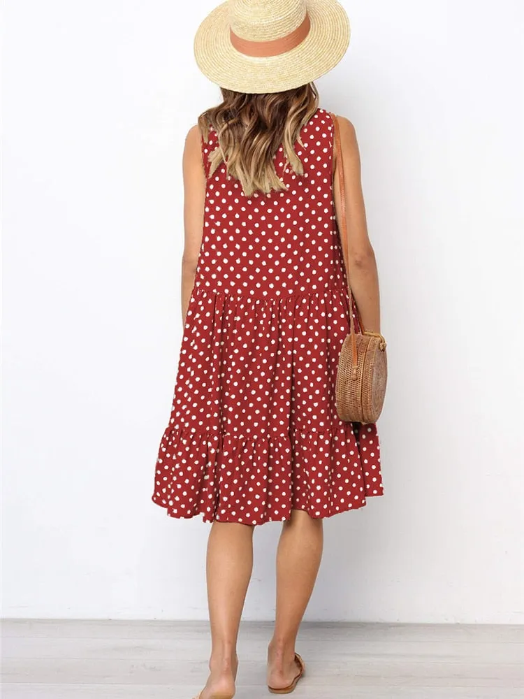 Polka Dot Sleeveless Dress