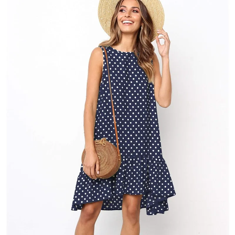 Polka Dot Sleeveless Dress
