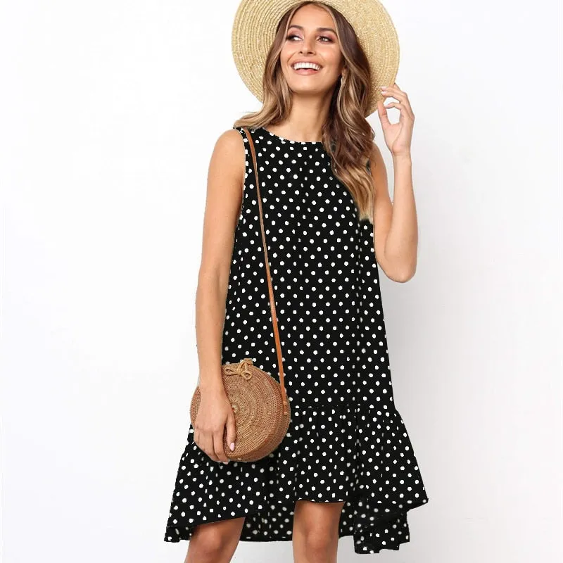 Polka Dot Sleeveless Dress