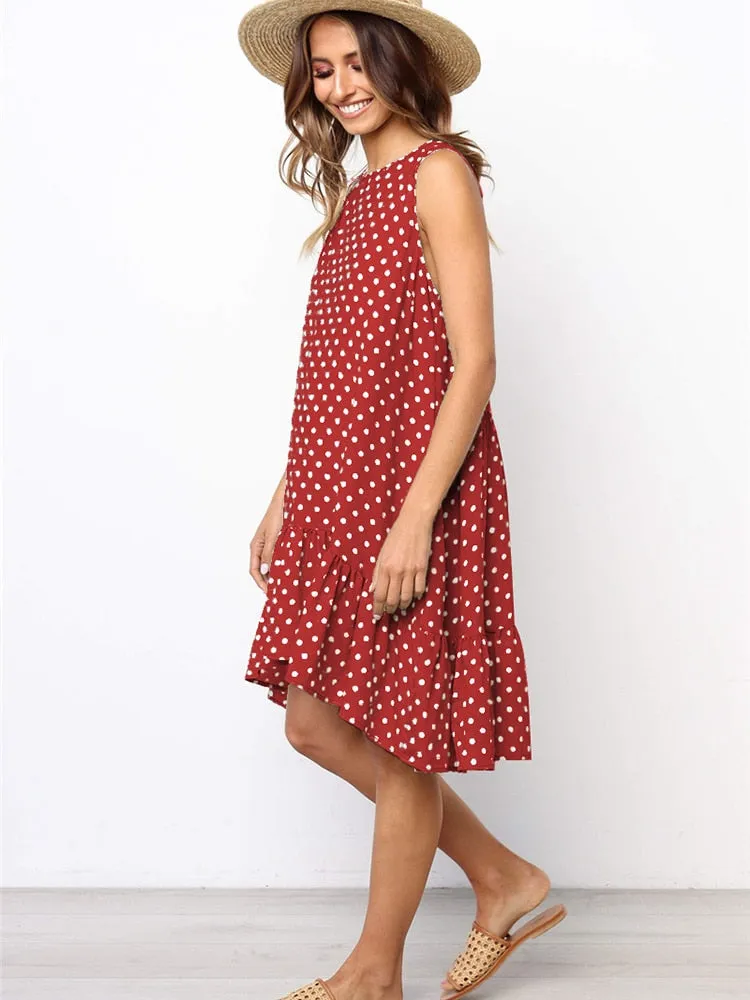 Polka Dot Sleeveless Dress