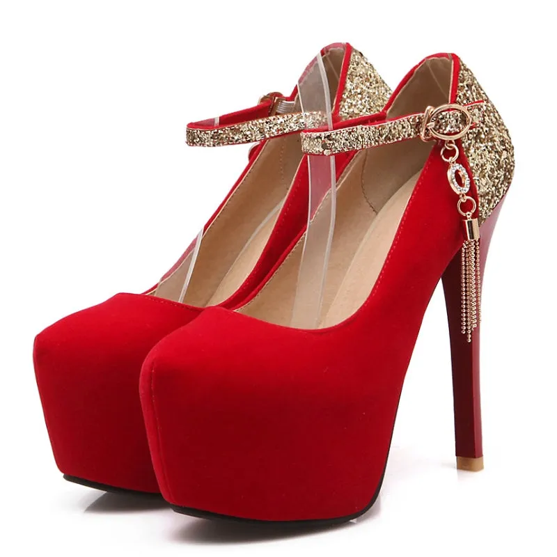 Pumps Platform Super High Heeled Bride Party Wedding Footwear Shoes