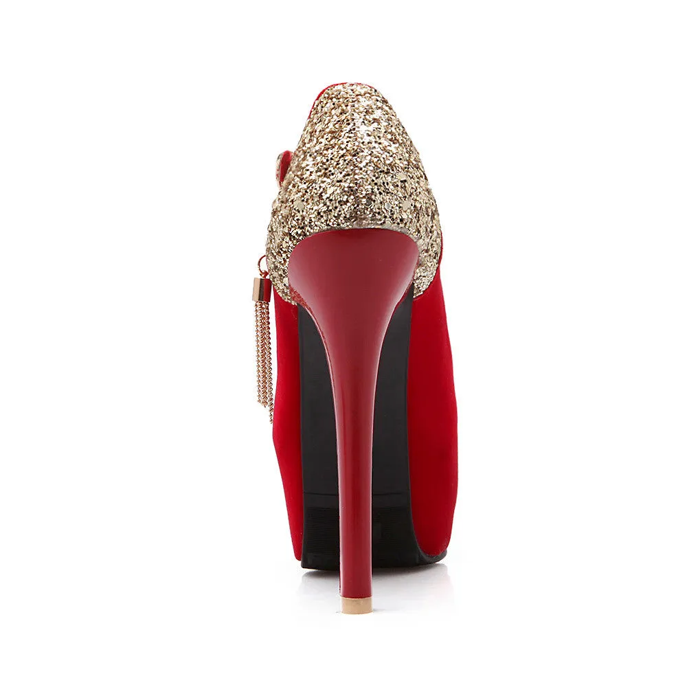 Pumps Platform Super High Heeled Bride Party Wedding Footwear Shoes