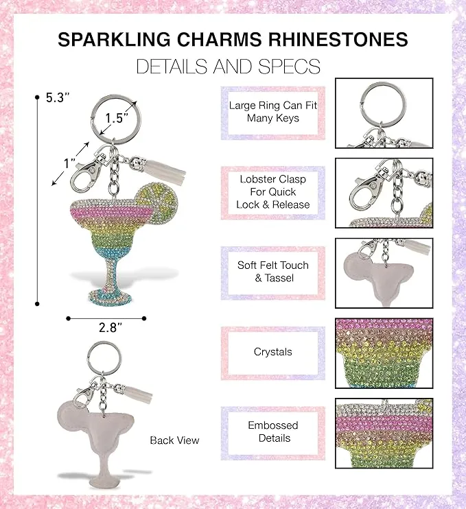  Rainbow Margarita Purse Charm  Sip, Sparkle, Repeat!