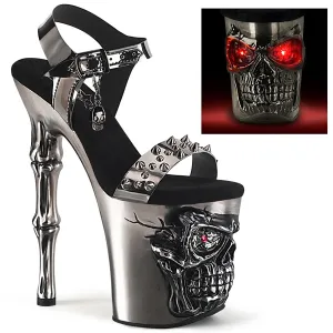 RAPTURE-812-LT Pleaser Pewter TPU/Satin Pewter Chrome Sexy Platform Shoes (Pole Dancing Heels)