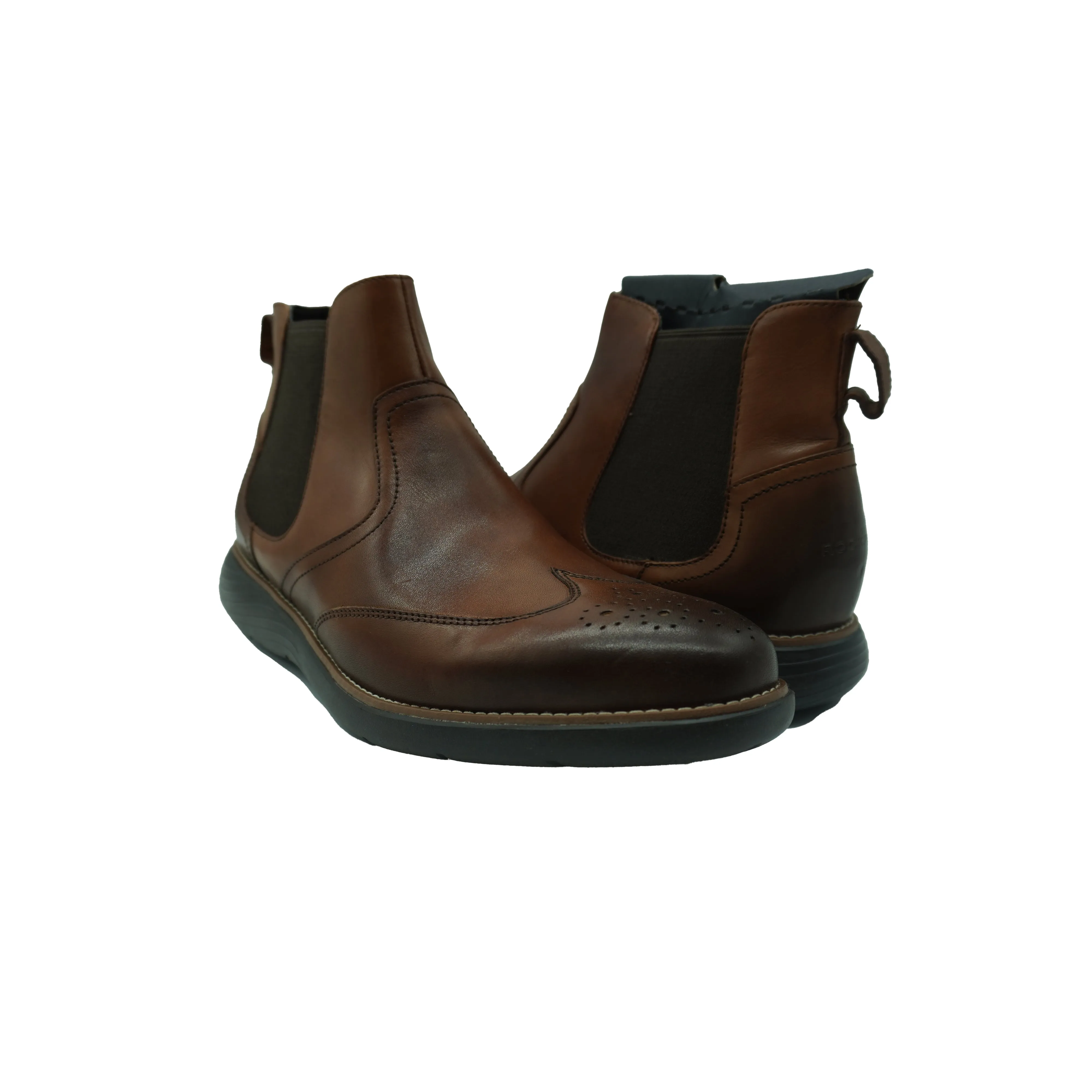 Rockport Men's Garett Chelsea Pull On Leather Boots Brown Size 13
