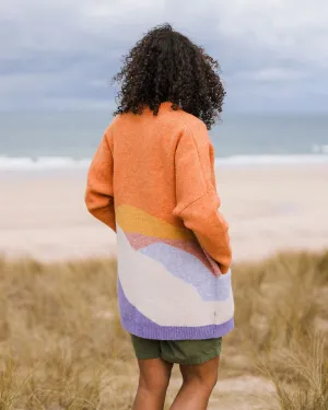 Scenic Recycled Long Knitted Cardigan - Scenic Sunrise Orange